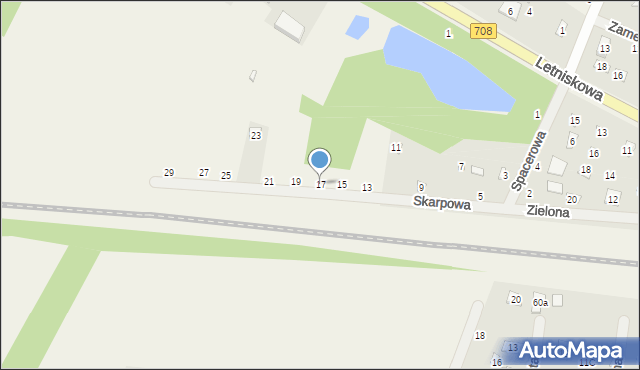 Anielin Swędowski, Skarpowa, 17, mapa Anielin Swędowski