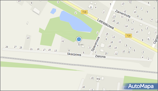 Anielin Swędowski, Skarpowa, 7, mapa Anielin Swędowski