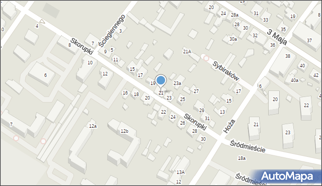 Augustów, Skorupki Ignacego Jana, ks., 21, mapa Augustów