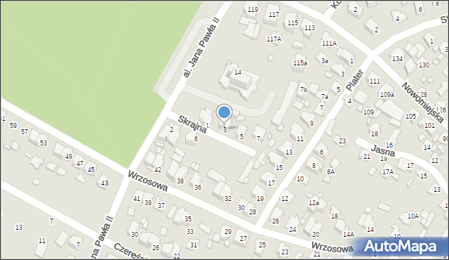Augustów, Skrajna, 3, mapa Augustów
