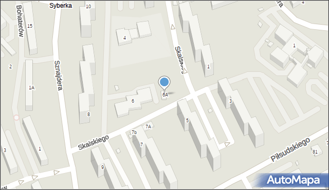 Będzin, Skalskiego Stanisława, gen., 6A, mapa Będzin