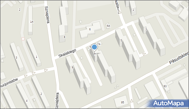 Będzin, Skalskiego Stanisława, gen., 7, mapa Będzin