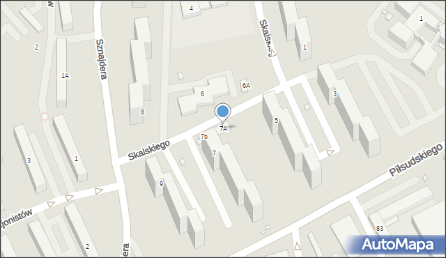 Będzin, Skalskiego Stanisława, gen., 7A, mapa Będzin