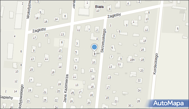 Biała, Skrzetuskiego Jana, 8, mapa Biała