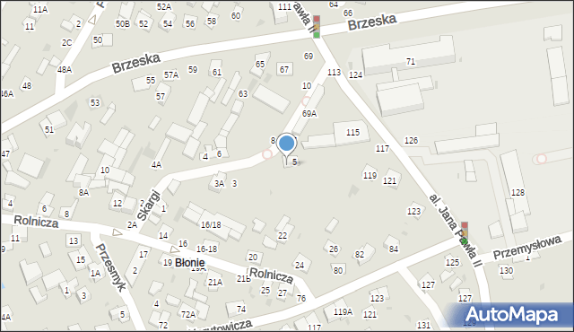 Biała Podlaska, Skargi Piotra, ks., 5A, mapa Białej Podlaskiej