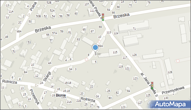 Biała Podlaska, Skargi Piotra, ks., 7, mapa Białej Podlaskiej