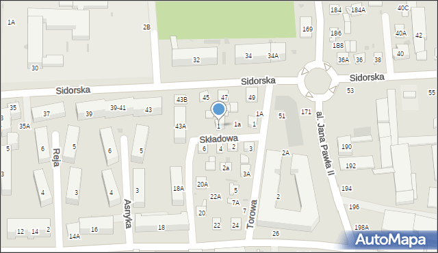 Biała Podlaska, Składowa, 1, mapa Białej Podlaskiej