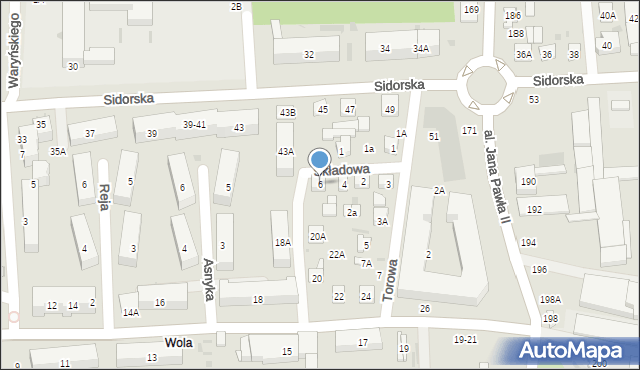 Biała Podlaska, Składowa, 6, mapa Białej Podlaskiej