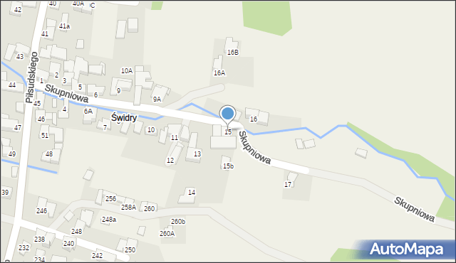 Biały Dunajec, Skupniowa, 15, mapa Biały Dunajec