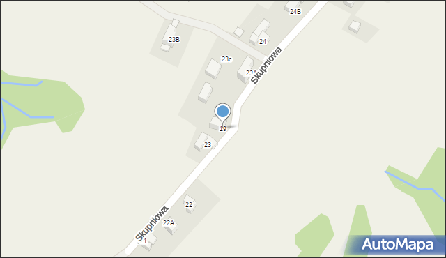 Biały Dunajec, Skupniowa, 19, mapa Biały Dunajec