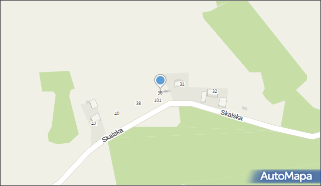 Biały Kościół, Skalska, 36, mapa Biały Kościół