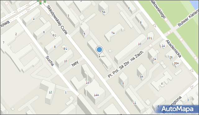 Białystok, Skłodowskiej-Curie Marii, 7, mapa Białegostoku