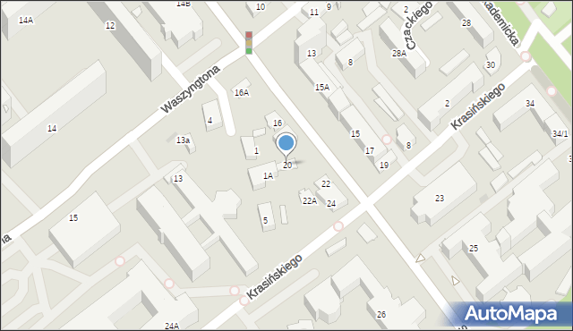 Białystok, Skłodowskiej-Curie Marii, 20, mapa Białegostoku