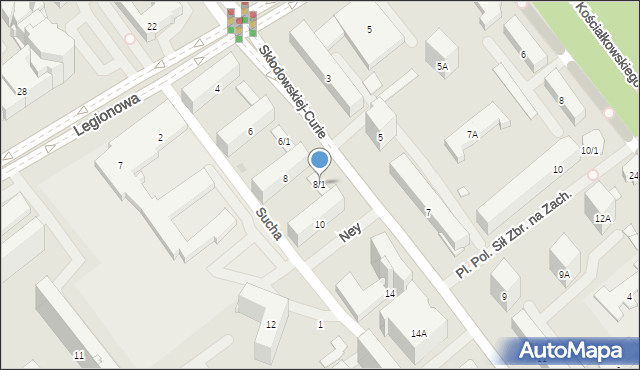Białystok, Skłodowskiej-Curie Marii, 8/1, mapa Białegostoku