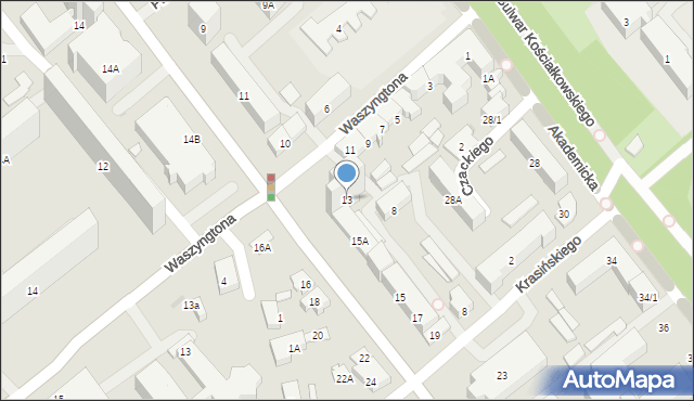 Białystok, Skłodowskiej-Curie Marii, 13, mapa Białegostoku