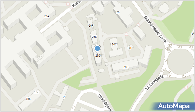 Białystok, Skłodowskiej-Curie Marii, 26D, mapa Białegostoku