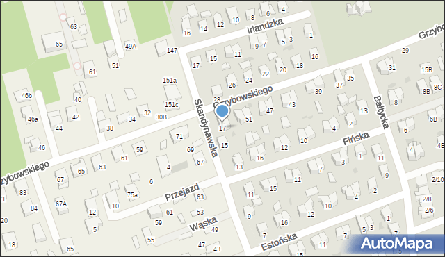 Białystok, Skandynawska, 17, mapa Białegostoku