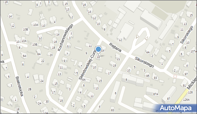 Bielsk Podlaski, Skłodowskiej-Curie Marii, 12, mapa Bielsk Podlaski