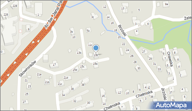 Bielsko-Biała, Skowronków, 13c, mapa Bielsko-Białej