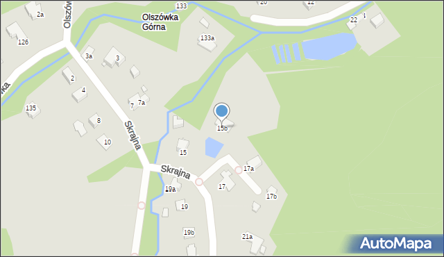 Bielsko-Biała, Skrajna, 15b, mapa Bielsko-Białej