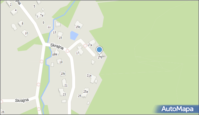 Bielsko-Biała, Skrajna, 17b, mapa Bielsko-Białej