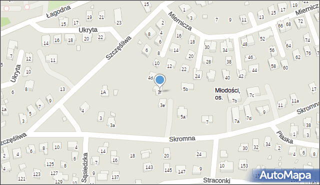 Bielsko-Biała, Skromna, 3f, mapa Bielsko-Białej