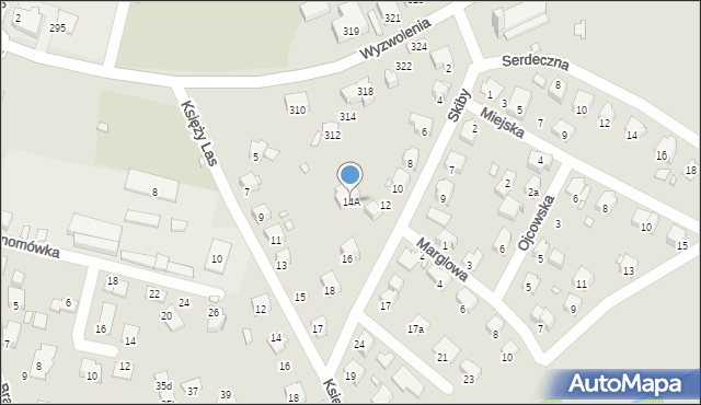Bielsko-Biała, Skiby Pawła, ks., 14A, mapa Bielsko-Białej