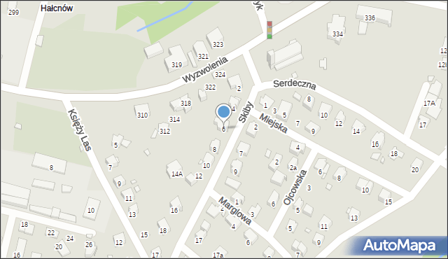 Bielsko-Biała, Skiby Pawła, ks., 6, mapa Bielsko-Białej