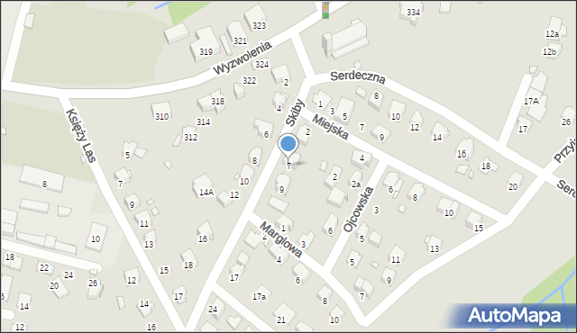 Bielsko-Biała, Skiby Pawła, ks., 7, mapa Bielsko-Białej