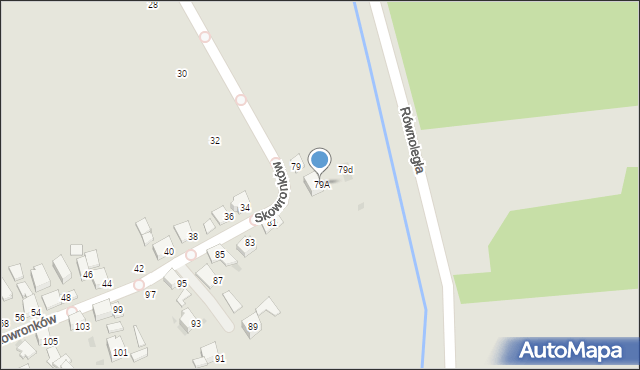Bieruń, Skowronków, 79A, mapa Bieruń