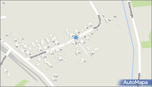 Bieruń, Skowronków, 95, mapa Bieruń