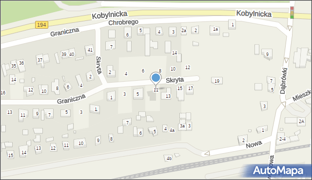 Biskupice, Skryta, 11, mapa Biskupice