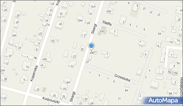 Blizne Jasińskiego, Skargi Piotra, ks., 10b, mapa Blizne Jasińskiego