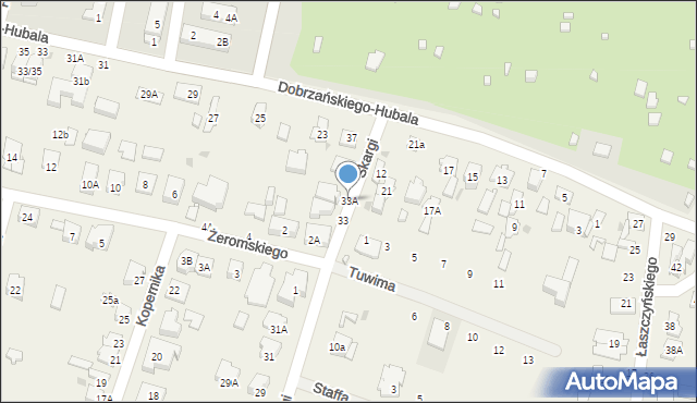Blizne Jasińskiego, Skargi Piotra, ks., 33A, mapa Blizne Jasińskiego