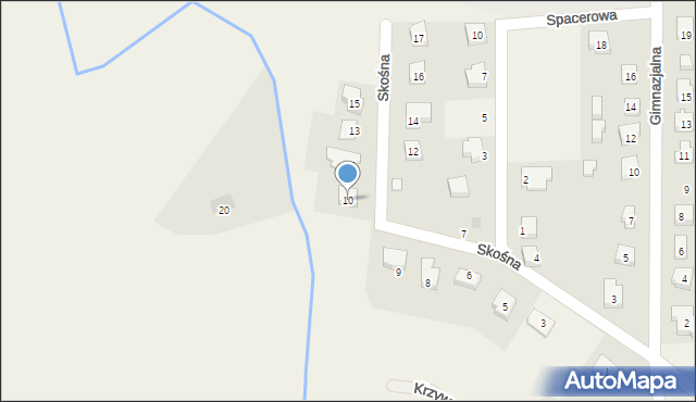 Bobowo, Skośna, 10, mapa Bobowo