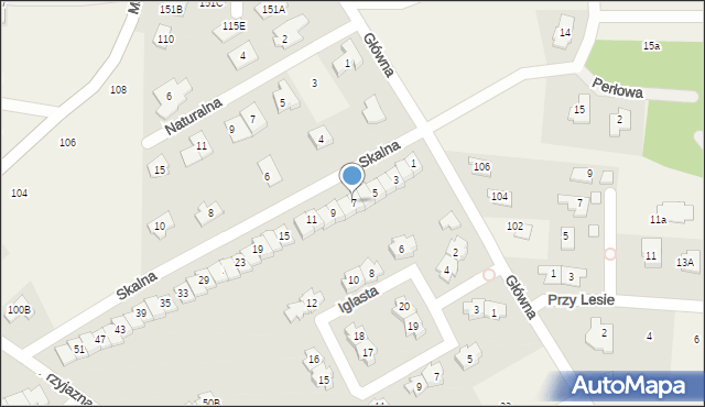 Bobrowiec, Skalna, 7, mapa Bobrowiec