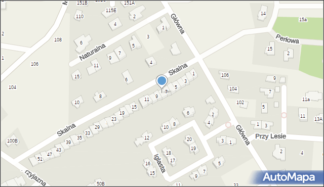 Bobrowiec, Skalna, 7A, mapa Bobrowiec