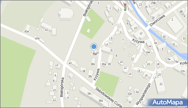 Bogatynia, Skłodowskiej-Curie Marii, 38a, mapa Bogatynia