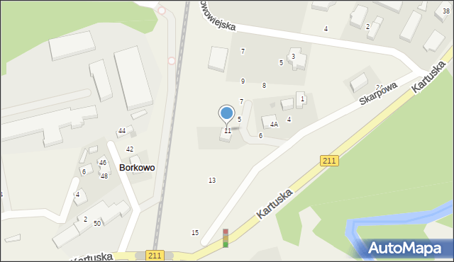 Borkowo, Skarpowa, 11, mapa Borkowo