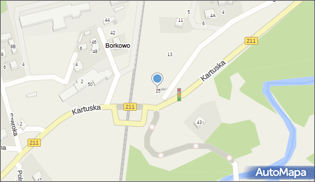 Borkowo, Skarpowa, 15, mapa Borkowo