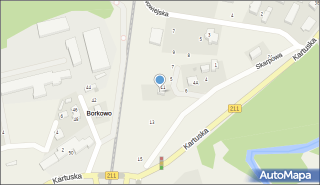Borkowo, Skarpowa, 3, mapa Borkowo