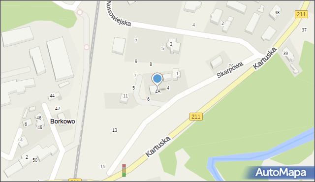 Borkowo, Skarpowa, 4A, mapa Borkowo