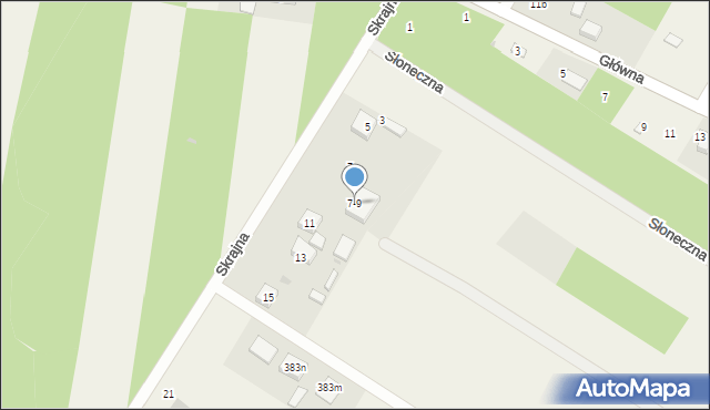 Borowa, Skrajna, 7-9, mapa Borowa