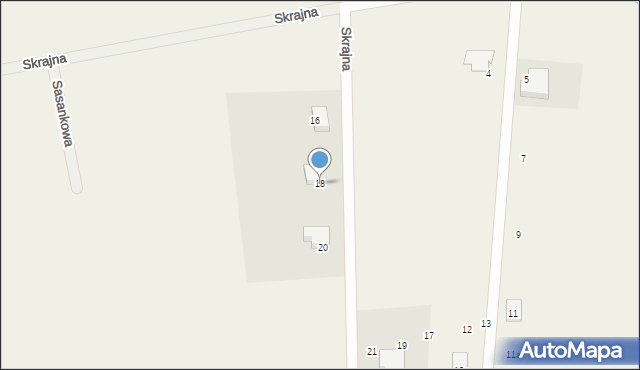 Borzyszewo, Skrajna, 18, mapa Borzyszewo