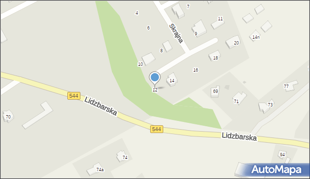 Brodnica, Skrajna, 12, mapa Brodnica