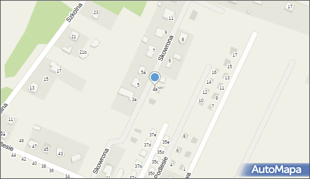 Brzeziny, Skowrona, mjr., 4a, mapa Brzeziny
