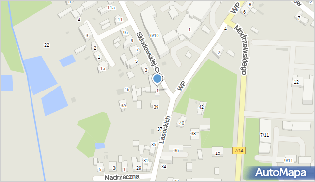 Brzeziny, Skłodowskiej-Curie Marii, 1, mapa Brzeziny