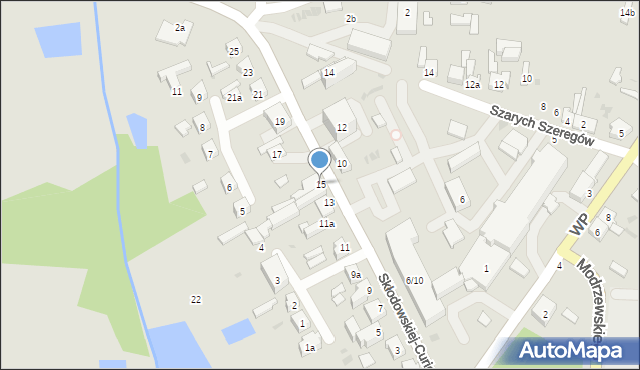 Brzeziny, Skłodowskiej-Curie Marii, 15, mapa Brzeziny