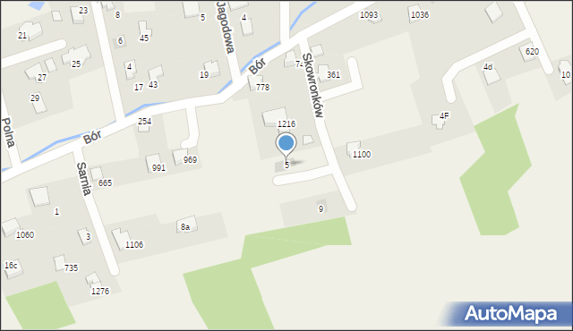 Buczkowice, Skowronków, 5, mapa Buczkowice