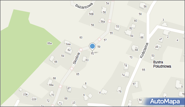 Bystra, Skośna, 61, mapa Bystra